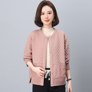 外套女秋冬2026年新款时尚洋气短款宽松中老年女妈妈装开衫夹克衫图片