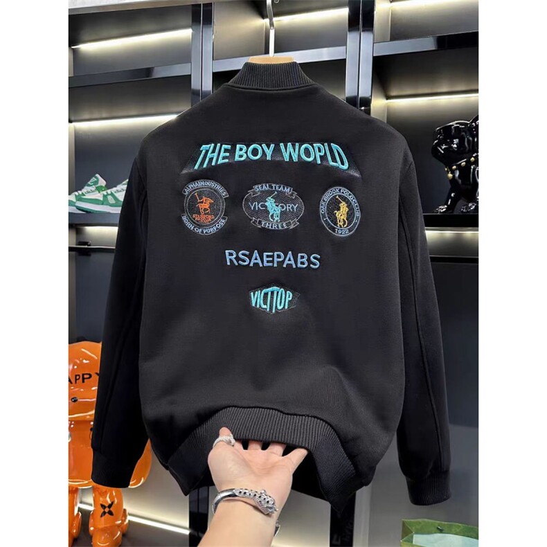 (网络图慎用有大货)轻奢风欧货棒球服外套拼接上衣313B-JK71-P120,女装短外套,星座313B
