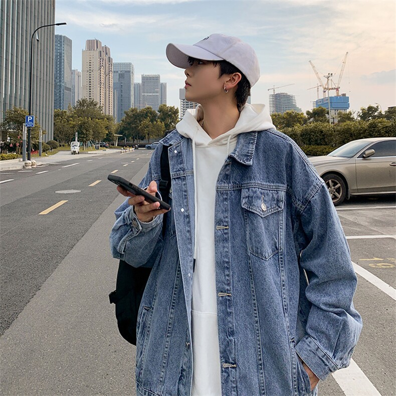 2024春季港风中性男女夹克牛仔衣H001P75控98,男装夹克,电商D321