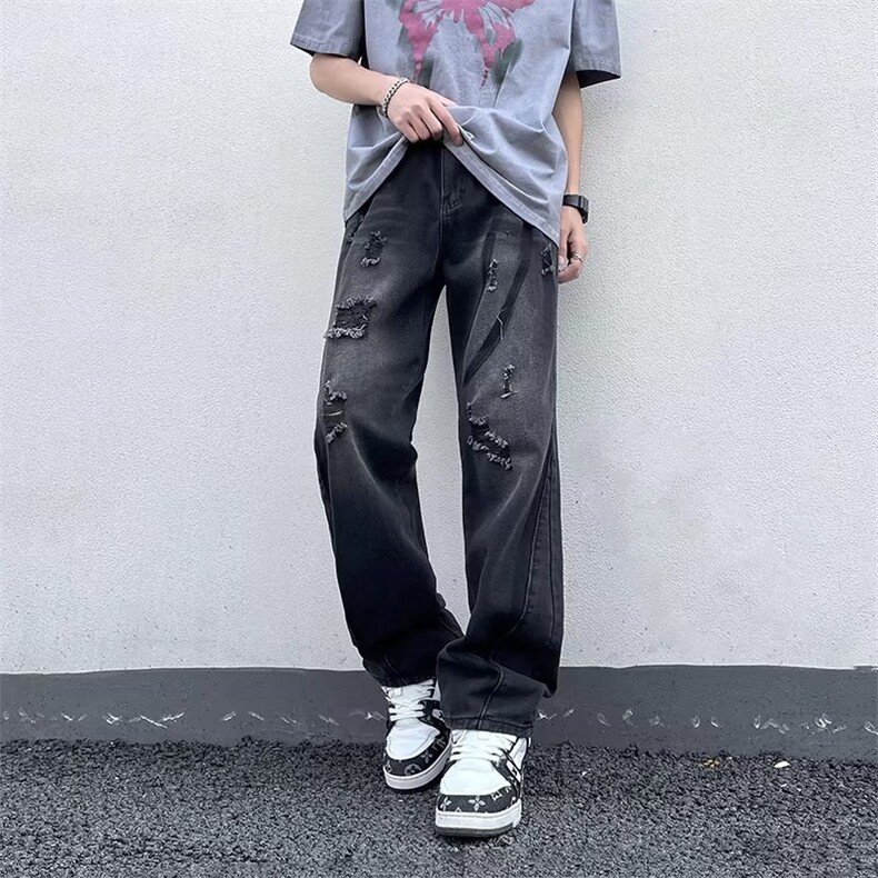 青春流行ins男直筒水洗牛仔裤P45,男装牛仔裤,星座1116-2