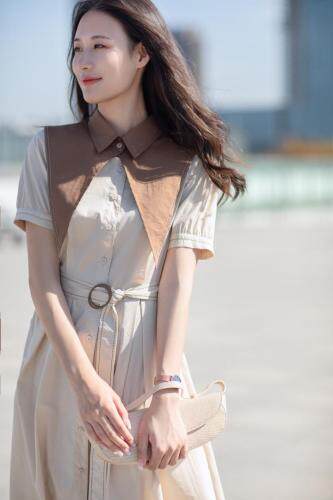 小领子可以脱卸学院风走一个现货，女装，千浪依族