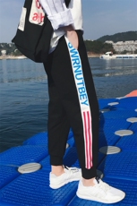 春季新款束脚裤休闲裤卫裤条纹运动裤男士小脚哈伦长裤潮DS87T，男装休闲裤，电商A102
