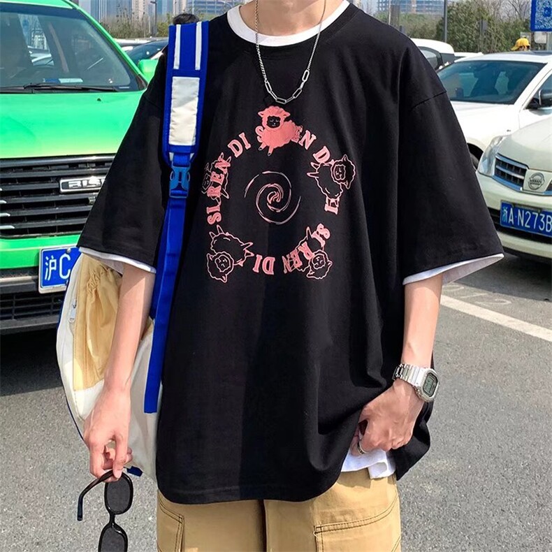 男潮流夏季圆领T恤宽松短袖T526P30,男装T恤,星座1116-2
