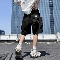 工装短裤男夏季宽松大口袋休闲外穿运动薄款五分裤子DK002，男装牛仔裤，星座1116A-1（原606A）