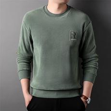 男卫衣中青年时尚休闲冬季男装厚款奥粒绒卫衣圆领宽松HPM837-P67，男装卫衣，星座1105-3