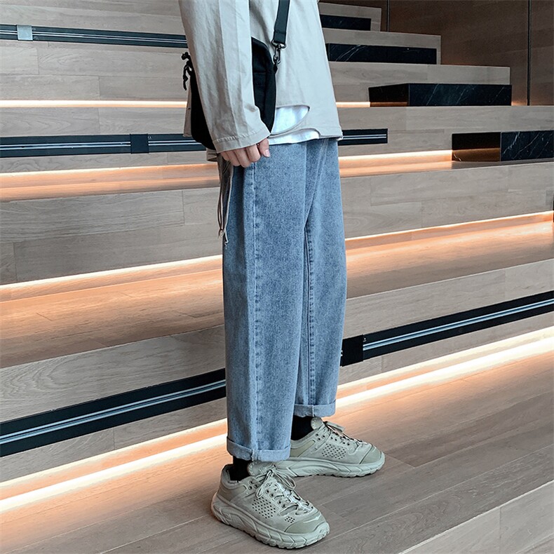 简约牛仔裤新款情侣百搭休闲裤纯色水洗牛仔裤K91P45控58,男装牛仔裤,电商A102B