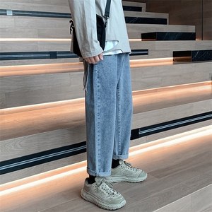 简约牛仔裤新款情侣百搭休闲裤纯色水洗牛仔裤K91P45控58图片