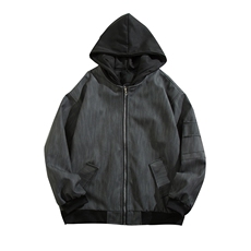 美式复古棒球服男女秋冬季宽松休闲短款连帽pu皮纹理夹克情侣外套，男装夹克，星座505-2（原电商A260-1)