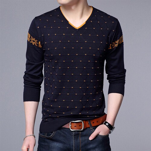 BJY1717冬季新款男士V领薄款毛衣针织打底衫男装保暖P50，男装针织衫/毛衣，电商B360