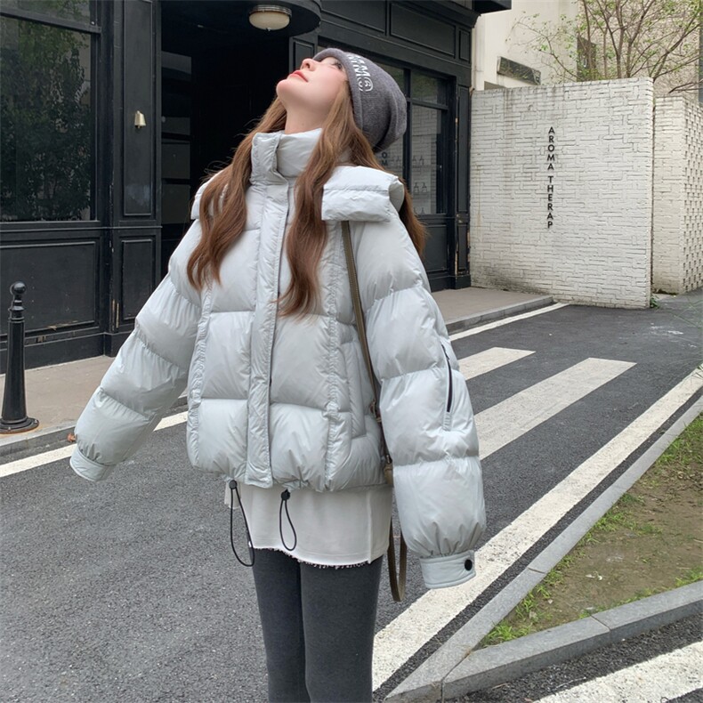 现货新款韩东大门加厚保暖羽绒服百搭连帽面包服女装外套,女装羽绒服,2B114