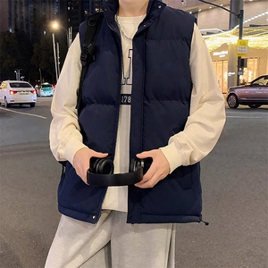 现货5W件冬季三防硬挺boxy短款立领棉衣马夹外套加厚马甲保暖棉服图片