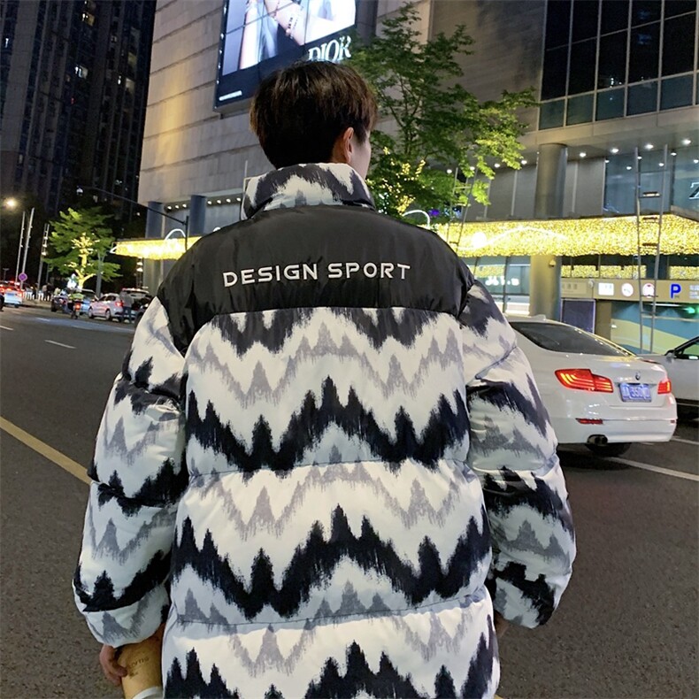 棉服男潮拼色情侣上衣港风加厚保暖宽松立领外套M0780-P90,男装棉衣,星座308B-2