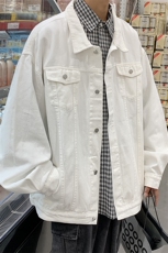 春季港风高品质情侣学生纯色牛仔外套男JK529-P60，男装工装外套，星座912-1（原星座914-5）
