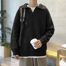 秋款男毛衣V领波浪条纹针织衫打底外套M002P45，男装针织衫/毛衣，星座1013-1