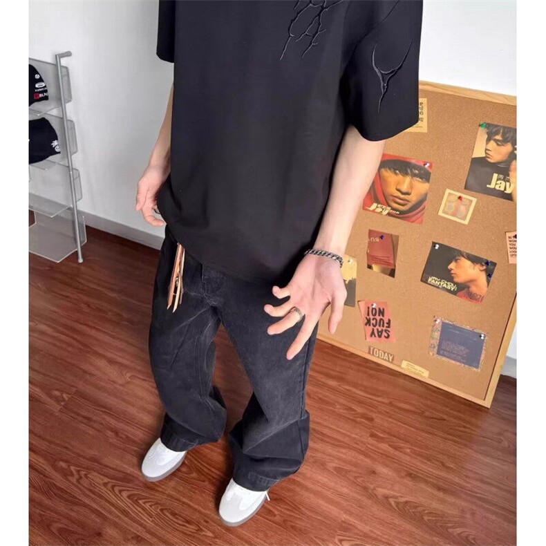 M560-P35短袖t恤男潮牌夏季宽松五分袖红潮流ins上衣,男装T恤,星座617A-1（原B318A）