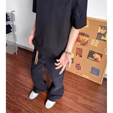 M560-P35短袖t恤男潮牌夏季宽松五分袖红潮流ins上衣，男装T恤，星座617A-1（原B318A）