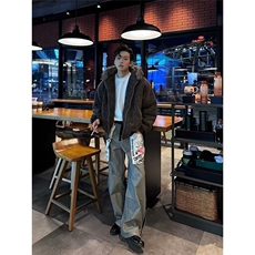 网图慵懒水晶绒毛领派克服棉衣座山雕棉服外套A025-JY1274-P85，男装棉衣，电商A025
