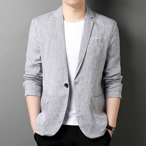 F82307钱塘2020-1春夏新款高品质男装亚麻西服时尚男士外套P170图片