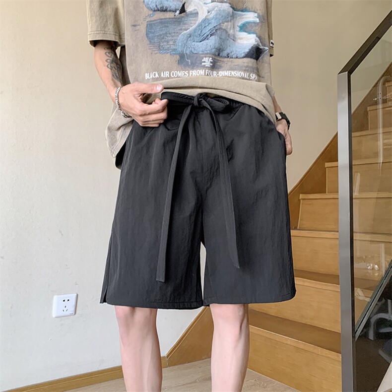 DK200P34港风纳米皱运动休闲裤美式高街五分裤宽松直通,男装牛仔裤,星座1204-3