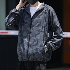 蜂巢迷彩防晒衣男韩版潮流帅气连帽2024夏季新款ins外套W4859-P38，男装防晒衣，星座412-3