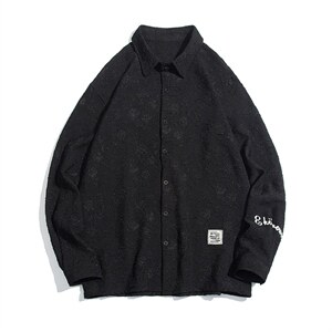 1白底花型衬衫大码M-5XL情侣风七分袖衬衫男QCS7023P45控68图片