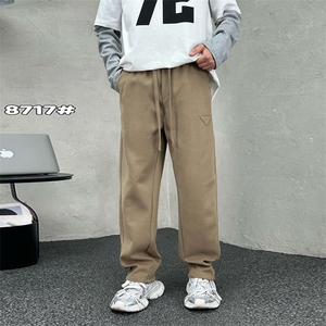 男宽松贴标休闲长裤 潮流百搭阔腿裤 A329-K8717-P65图片