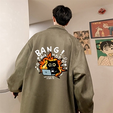 麂皮绒夹克男大码立领褂子外套JK85405-P68加绒款-P78，男装夹克，电商A040
