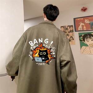 麂皮绒夹克男大码立领褂子外套JK85405-P68 加绒款-P78图片
