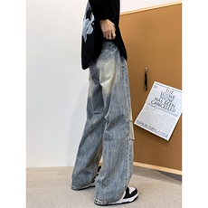 主推款！美式褶皱牛仔裤男做旧长裤百搭裤子A080-6105-P6588，男装牛仔裤，电商A080