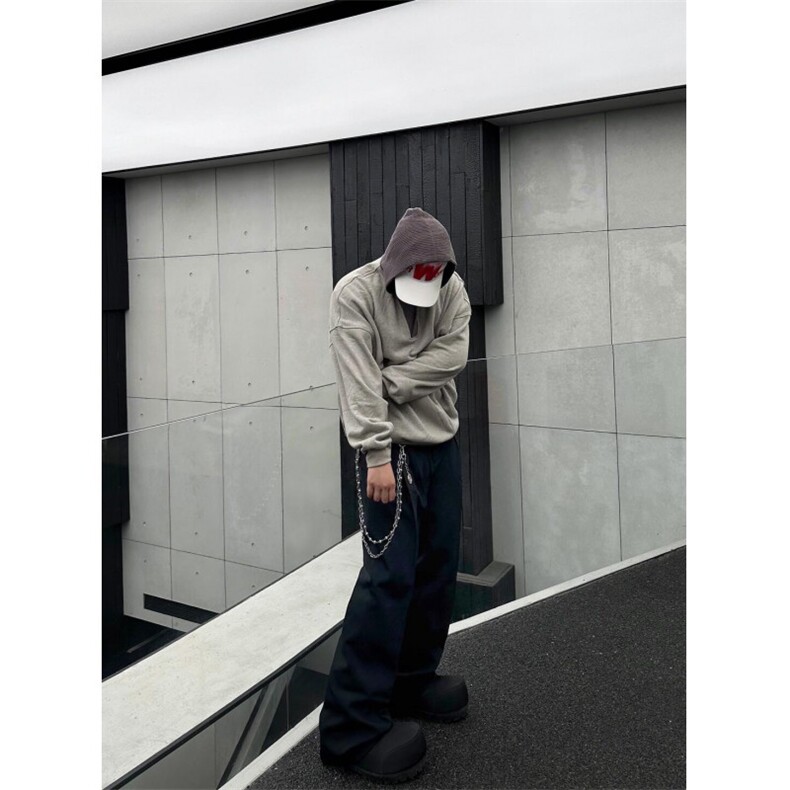 【有货】C80LL-特P40假两件拼接针织连帽卫衣外套男,男装卫衣,星座1007（原301D）