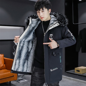 2025冬季男士派克服 中长款冬季加绒加厚风衣连帽外套潮MY102-P90图片
