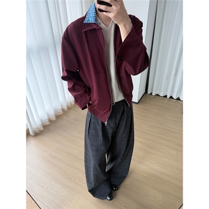 老钱风 miu系格纹双层领假两件夹克外套 W1771/特P70图片