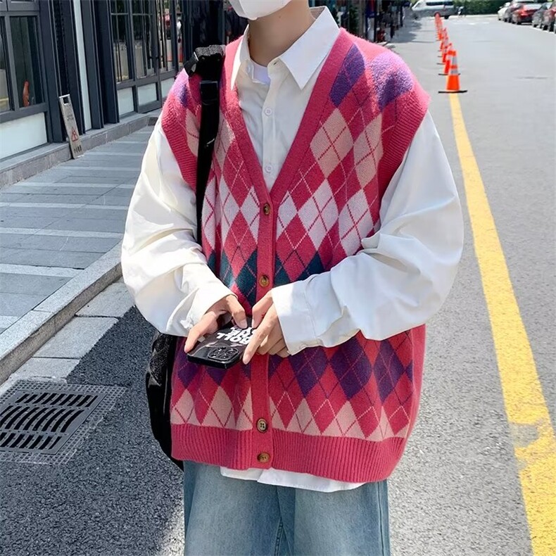 原宿秋季纯色马甲男百搭潮新款宽松型D337P42,男装背心/马甲,星座1116-2