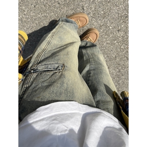 【有货】美式复古cleanfit牛仔裤男宽松直筒vibe风裤子820LL-P48图片