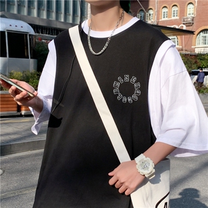 假两件短袖男百搭夏季t恤ins宽松半袖衣服潮牌五分袖T0586-P25