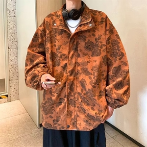 复古印花夹克男长袖春秋季痞帅炸街青少年潮宽松上衣外套 JKA81图片