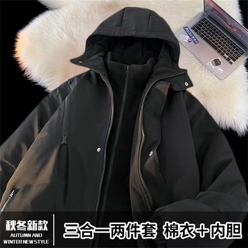 TH616001/P120冲锋衣大码冬季防风防水三合一外套棉衣男女同款,男装棉衣,电商A141
