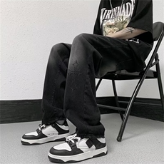高街牛仔裤男韩版潮流痞帅气2026春夏季新款ins宽松长裤RK169-P42，男装牛仔裤，星座412
