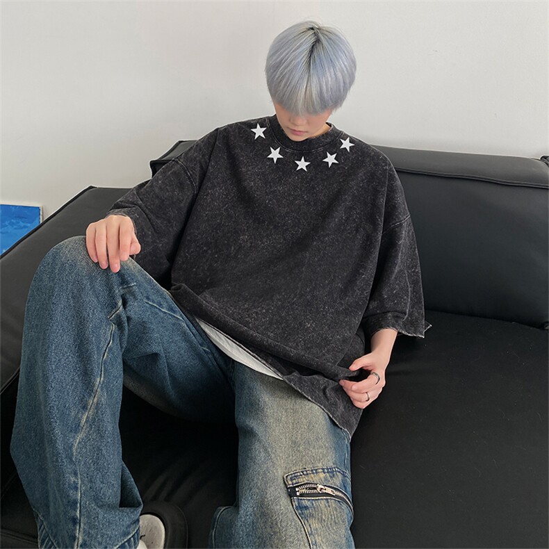 得物直播品质240重磅水洗xz605-dsx208特批30控49,男装T恤,星座605(原A050)
