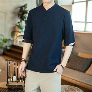 2021夏季新款中国风短袖男亚麻t恤6008-1/T061/P50