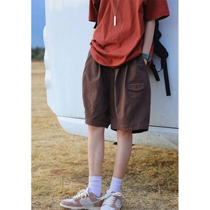 工装短裤男潮流卡其色纯棉裤子男款夏季男生休闲裤五分裤 DK11图片