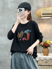 2025秋冬百搭舒适简约萝卜玉米长袖，女装T恤，湘姗