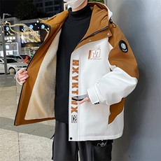 加绒加厚连帽夹克男秋冬时尚潮流加厚棉衣男外套MY1686-P73，男装夹克，星座310B-3