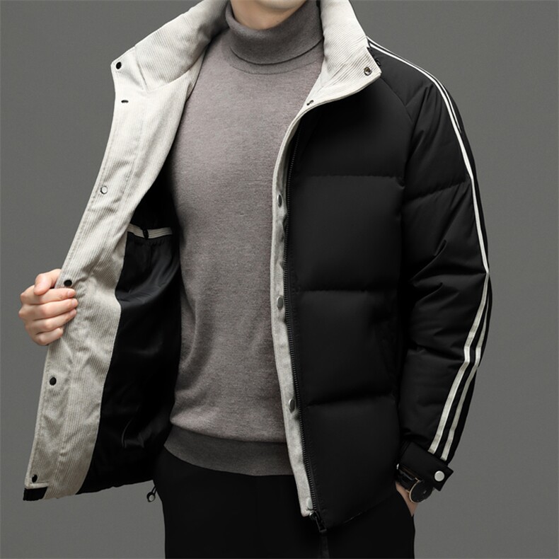 羽绒服2023年新款男冬季加厚保暖外套中青年立领宽松免烫男装上衣,男装羽绒服,电商B212（原钱塘6029）