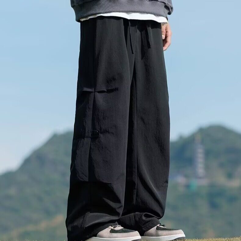 港风秋款男休闲裤褶皱刺绣直筒宽松长裤h558P26,男装休闲裤,星座1013-1