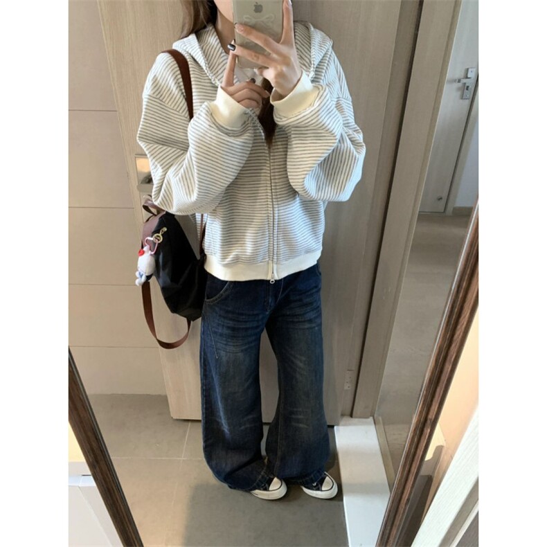 原版小狗刺绣开衫条纹卫衣ZW0140-常规特批45加绒50,男装卫衣,星座313A(原308A-2)