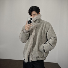 现货皮质座山雕棉服美式翻领毛毛重磅情侣外套A170-M915-TP112，男装棉衣，电商A170