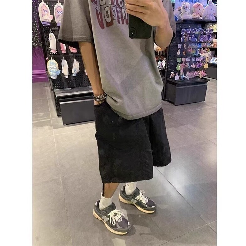 日系复古工装速干男夏季宽松休闲七分裤小众运动直筒中裤XQ55,男装休闲裤,星座1116A（原606A-3）