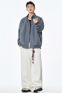 秋季新款宽松棒球领夹克男纯色上衣外套DSA157B-JK7925-特P63图片