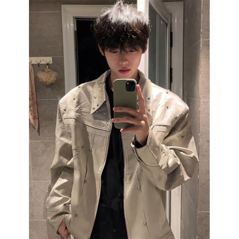 短款垫肩外套男款痞帅高级感穿搭工装美式飞行夹克JB993,男装夹克,星座1116A（原606A-3）